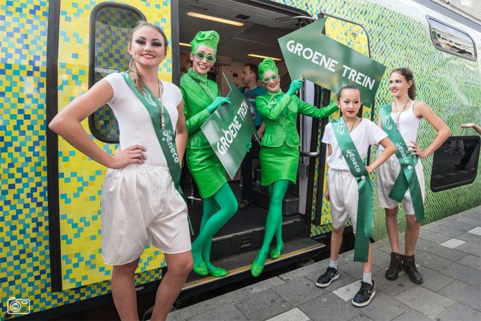 Green trains powered by wind mill power plants in Holland