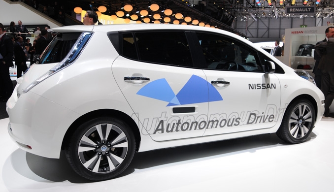 The car of the future with autonomous driving. Drive for the man will be illegal